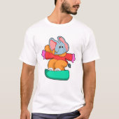 Elefant beim Snowboarden mit Snowboard T-Shirt (Vorderseite)