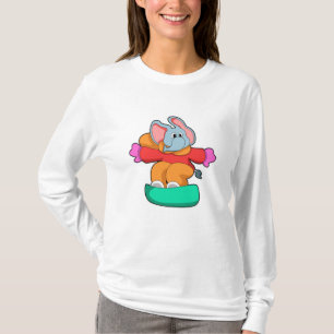 Elefant beim Snowboarden mit Snowboard T-Shirt