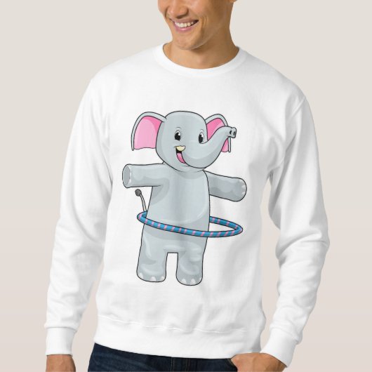 Elefant beim Sport mit Reifen der Fitness Sweatshirt (Vorderseite)
