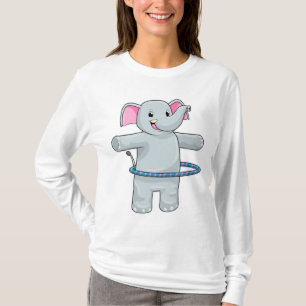 Elefant beim Sport mit Reifen der Fitness T-Shirt