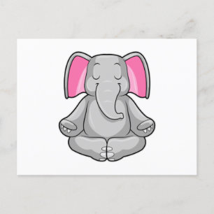 Elefant beim Yoga im Schneidersitz Postkarte