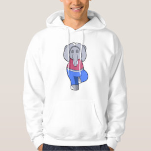 Elefant beim Yoga im Stehenden Hoodie