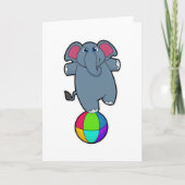 Elefant beim Zirkus mit Zirkusball Karte (Vorderseite)