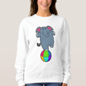 Elefant beim Zirkus mit Zirkusball Sweatshirt (Vorderseite)