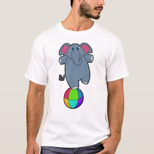 Elefant beim Zirkus mit Zirkusball T-Shirt (Vorderseite)