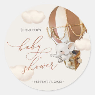 Elefant bevorzugt Tags! Babyparty Runder Aufkleber