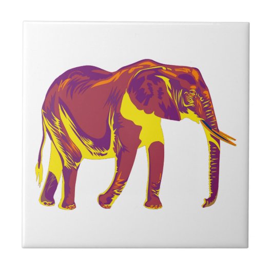 Elefant-Bewegungen Fliese (Vorderseite)