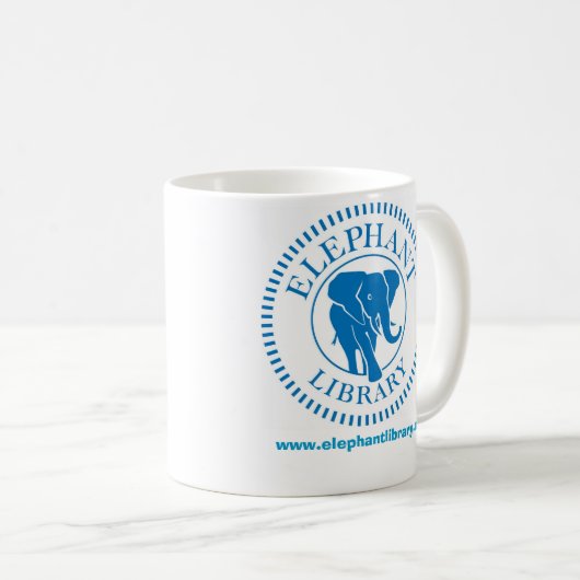 Elefant-Bibliotheks-Tasse Kaffeetasse (VorderseiteRechts)