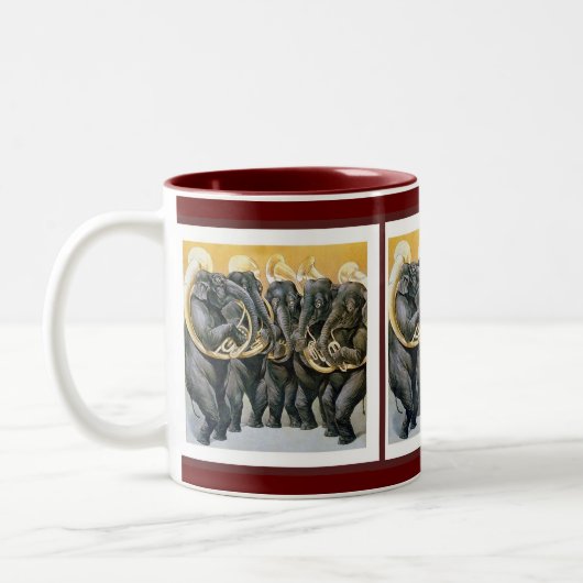 Elefant-Blaskapelle Zweifarbige Tasse (Links)