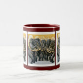 Elefant-Blaskapelle Zweifarbige Tasse (Mittel)