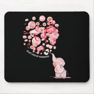 Elefant bläst rote Luftballons auf Herzkrankheit A Mousepad
