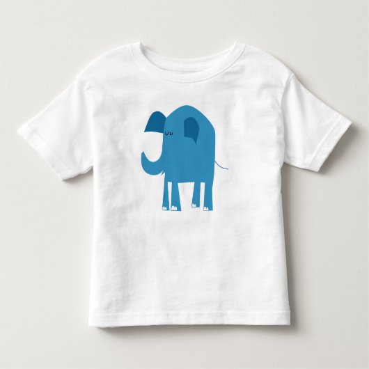 Elefant, blau, glücklich kleinkind t-shirt (Vorderseite)