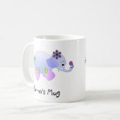 Elefant-Blau Kaffeetasse (Vorderseite Links)