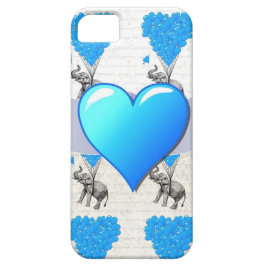 Elefant & blaue Herzballons Case-Mate iPhone Hülle