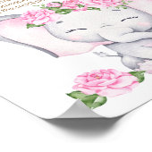 Elefant & Blume Wasserfarbe Kinderdusche Poster (Ecke)