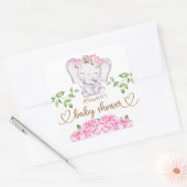 Elefant & Blume Wasserfarbe Kinderdusche Quadratischer Aufkleber (Umschlag)