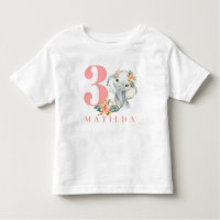 Elefant Blumen T - Shirt