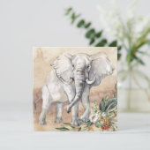 Elefant Blumenkarte (Stehend Vorderseite)