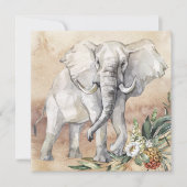 Elefant Blumenkarte (Vorderseite)