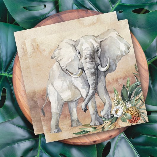 Elefant Blumenkarte