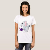 Elefant Bowling Bowlingkugel Bowlingnagel T-Shirt (Vorne ganz)