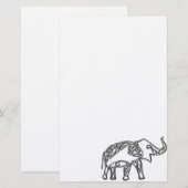 Elefant Briefpapier (Vorne/Hinten)