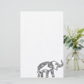 Elefant Briefpapier (Stehend Vorderseite)