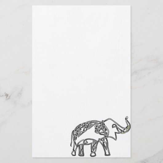 Elefant Briefpapier (Vorderseite)