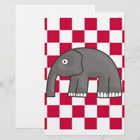 Elefant Briefpapier (Vorne/Hinten)