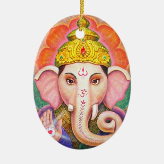 Elefant Buddha Kunst Ganesha Weihnachtsverzierung Keramik Ornament Zazzle De