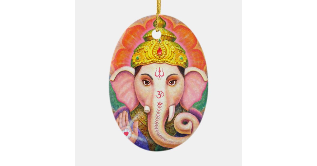 Elefant Buddha Kunst Ganesha Weihnachtsverzierung Keramik Ornament Zazzle De