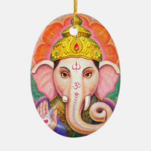 Elefant-Buddha-Kunst Ganesha Weihnachtsverzierung Keramikornament