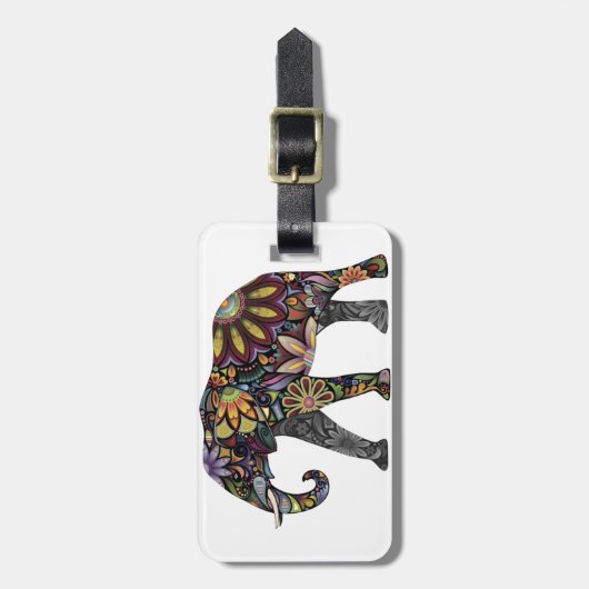 Elefant bunt gepäckanhänger (Vorderseite vertikal)