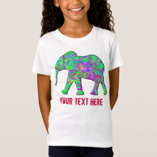 Elefant-bunte Pyjama-lustige Kindercoole Schablone T-Shirt