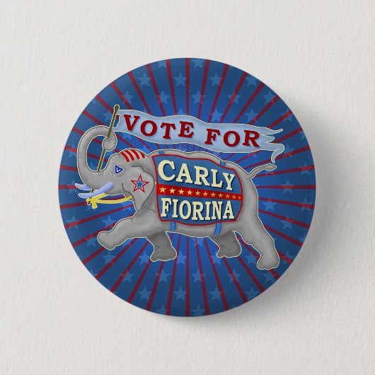 Elefant Carly Fiorina-Präsidenten-2016 Button (Vorderseite)