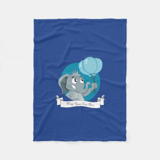 Elefant Cartoon Fleecedecke (Vorderseite)