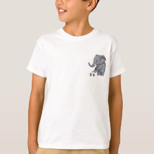 Elefant Cartoon-Illustration für Kinder beim Gieße T-Shirt