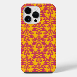 Elefant Damast Mauve Golden Orange iPhone Hülle