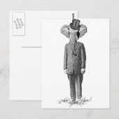 Elefant Dandy Postkarte (Vorne/Hinten)