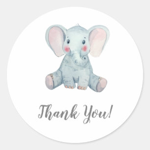 Elefant Danke Runder Aufkleber