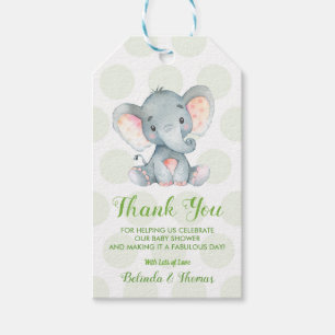 Elefant danken Ihnen Babyparty-Geschenkumbauten Geschenkanhänger