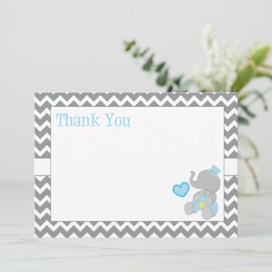 Elefant danken Ihnen zu kardieren Dankeskarte (Stehend Vorderseite)