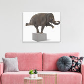Elefant darstellend Trick on Box Leinwanddruck (Insitu (Wohnzimmer))