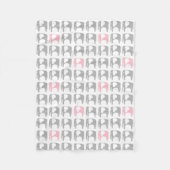 Elefant-Decke - Grau und Rosa Fleecedecke (Vorderseite)