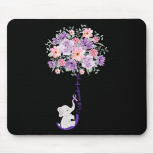 Elefant, den ich für dich lila Sonnenblume merken  Mousepad