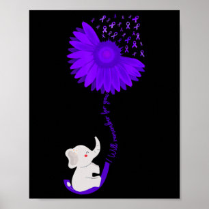 Elefant, den ich für dich lila Sonnenblume merken Poster