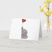 Elefant, der Ballon hält Karte (Gelbe Blume)