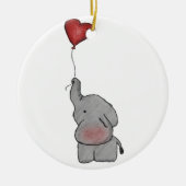 Elefant, der Ballon hält Keramik Ornament (Vorne)