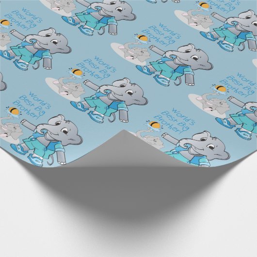 Elefant, der beste große Bruder der Welt Geschenkpapier (Ecke)