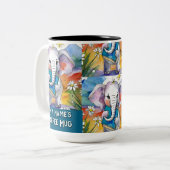 Elefant, der die große Tasse des zweitklassigen Bu (Vorderseite Links)